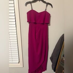Xscape Strapless Fuchsia Dress